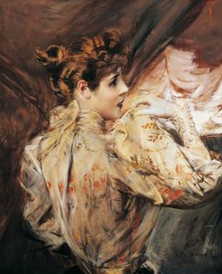 Portrett av Eleonora Duse (Vigevano 1858 - Pittsburgh 1924), italiensk skuespillerinne, Maleri av Giovanni Boldini (1842-1931) av Giovanni Boldini