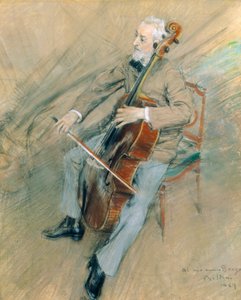 Portrett av cellisten Gaetano Braga av Giovanni Boldini