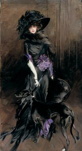 Portrett av Marchesa Luisa Casati med en mynde av Giovanni Boldini