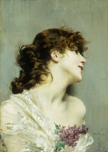 Profil av en ung kvinne, av Giovanni Boldini