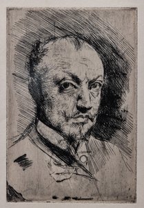 Selvportrett, ca. 1890 (tørrpunkt, rulett og etsing på papir) av Giovanni Boldini