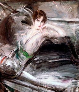 Kvinne satt på stol, c1860 av Giovanni Boldini