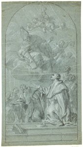 Augustinske munker som mottar regelen over sin orden fra St. Augustine av Giovanni Bonati