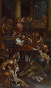 Saint Charles Borromeo blant pestens ofre, andre halvdel av 1600-tallet. av Giovanni Bonatti