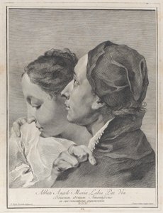 En ung mann som omfavner en jente, 1743. av Giovanni Cattini