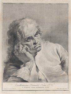 Ettertenksom mann hviler hodet på hånden, 1743. av Giovanni Cattini