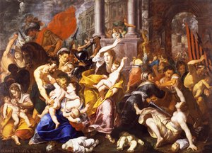The Massacre of the Innocents, av Johann Christoph Storer (1611-1671), olje på lerret, 300x420 cm, Church of St Eustorgio, Milano, Italia. av Giovanni Cristoforo Storer