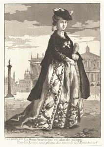 La Dame Venitienne en habit de masque (venetiansk kvinne i karnevalskjole) av Giovanni David
