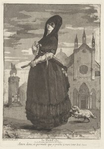 Le Zendale (Kvinne i hette, eller kvinnen som vender tilbake fra kirken) av Giovanni David