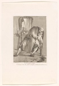 Den maskerte kaffedrikkeren og Den slitne parykkmakeren De vermoeide pruikenmaker Le Perruquier (tittel på objekt) Divers Portraits (serietittel) av Giovanni David