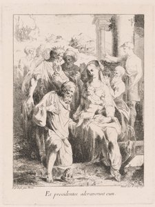 Tilbedelse av magiene av Giovanni David, after Battista Dossi