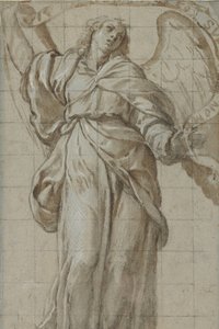 Stående engel som holder en rulle, ca. 1614. av Giovanni Domenico Caresana