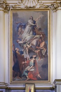 Maleri dedikert til Jomfru Maria, Domenico Pestrini, helligdommen til Madonna av San Luca av Giovanni Domenico Piestrini