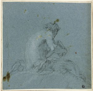 En Satyr som spiller sine rør av Giovanni Domenico Tiepolo