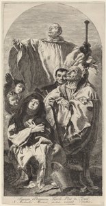 Fire hellige av benediktinerordenen av Giovanni Domenico Tiepolo