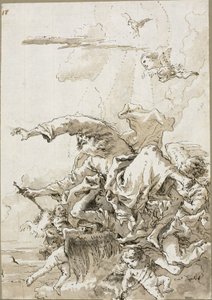 Gud Faderen støttet av engler i skyer, II av Giovanni Domenico Tiepolo