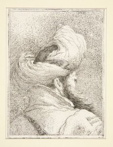 Head of a Turk, fra serien Collection of Heads, Book Two av Giovanni Domenico Tiepolo