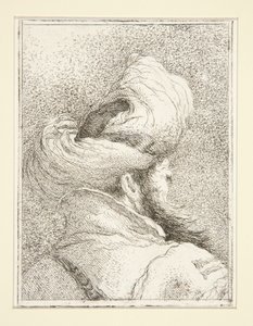 Hode av en tyrker, fra serien Raccolta di Teste, Libro Secondo (Samling av hoder, andre bok) av Giovanni Domenico Tiepolo