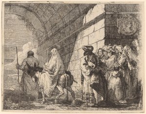 Den hellige familie forlater byen av Giovanni Domenico Tiepolo