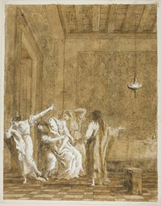 Jesus i Jairus hus av Giovanni Domenico Tiepolo