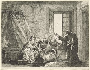 Joseph videresender til Maria Guds befaling om å flykte av Giovanni Domenico Tiepolo