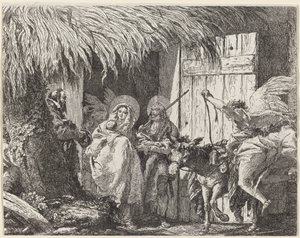 Joseph og Mary forbereder seg på å reise av Giovanni Domenico Tiepolo