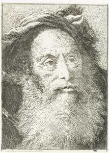 mann med skjegg Samling av hoder (serietittel) Raccolta di Teste (serietittel) av Giovanni Domenico Tiepolo