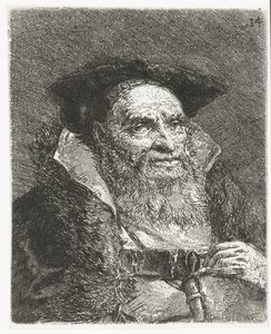 Mann med beret Samling av hoder (serietittel) Raccolta di Teste (serietittel) av Giovanni Domenico Tiepolo