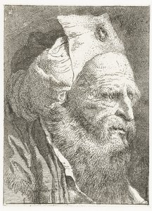 Mann i den oppslåtte hatten Samling av hoder (serietittel) Raccolta di Teste (serietittel) av Giovanni Domenico Tiepolo