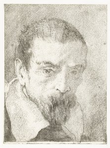 Mann med lite skjegg uten hodeplagg Samling av hoder (serietittel) Raccolta di Teste (serietittel) av Giovanni Domenico Tiepolo