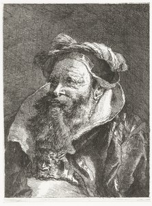 Mann med satyrhode på spenne Samling av hoder (serietittel) Raccolta di Teste (serietittel) av Giovanni Domenico Tiepolo