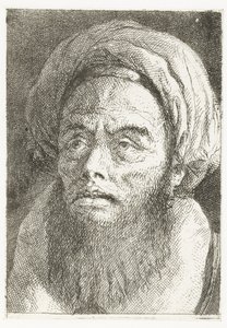 Mann med turban Samling av hoder (serietittel) Raccolta di Teste (serietittel) av Giovanni Domenico Tiepolo