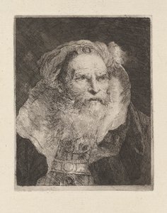 Old Man Meditating, fra Raccolta di Teste (Samling av hoder) av Giovanni Domenico Tiepolo