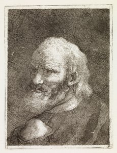 En gammel mann avbildet sett bakfra av Giovanni Domenico Tiepolo
