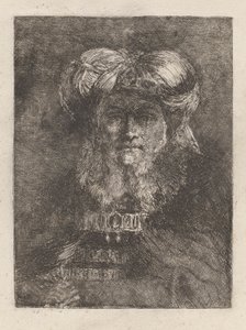 Old Man in the Manner of Rembrandt, fra Raccolta di Teste (Samling av hoder) av Giovanni Domenico Tiepolo