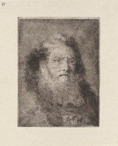 Gammel mann med bare hode, fra Raccolta di Teste (samling av hoder) av Giovanni Domenico Tiepolo