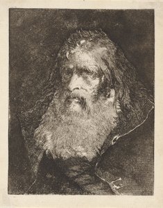 Gammel mann med bare hode, fra Raccolta di Teste (samling av hoder) av Giovanni Domenico Tiepolo