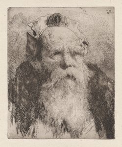 Gammel mann med skjegg, fra Raccolta di Teste (Samling av hoder) av Giovanni Domenico Tiepolo