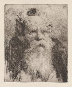 Gammel mann med skjegg, fra Raccolta di Teste (Samling av hoder) av Giovanni Domenico Tiepolo