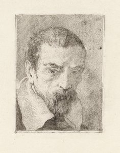 Gammel mann med skjegg og bare hode, fra Raccolta di Teste (Hodersamling) av Giovanni Domenico Tiepolo