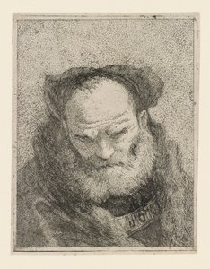 Gammel mann med skjegg, fra Raccolta di Teste (Samling av hoder) av Giovanni Domenico Tiepolo