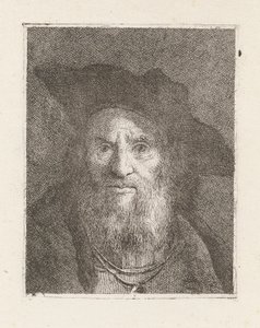 Gammel mann med hatt, fra Raccolta di Teste (Hodersamling) av Giovanni Domenico Tiepolo