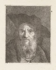 Gammel mann med hatt, fra Raccolta di Teste (Samling av hoder) av Giovanni Domenico Tiepolo