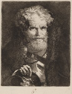Gammel mann med hjelm av Giovanni Domenico Tiepolo