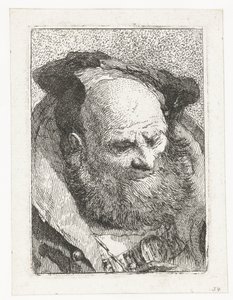 Gammel mann med skjegg Samling av hoder (serietittel) Raccolta di Teste (serietittel) av Giovanni Domenico Tiepolo
