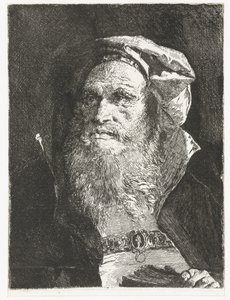 Gammel mann med skjegg og bok Samling av hoder (serietittel) Raccolta di Teste (serietittel) av Giovanni Domenico Tiepolo