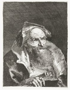 Gammel mann med kjede og bok Samling av hoder (serietittel) Raccolta di Teste (serietittel) av Giovanni Domenico Tiepolo