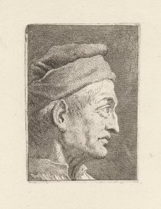 Profil av en gammel mann, fra Raccolta di Teste (Samling av hoder) av Giovanni Domenico Tiepolo