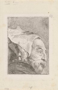 Profil av en gammel mann, fra Raccolta di Teste (Samling av hoder) av Giovanni Domenico Tiepolo