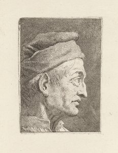 Profil av en gammel mann, fra Raccolta di Teste (Samling av hoder) av Giovanni Domenico Tiepolo